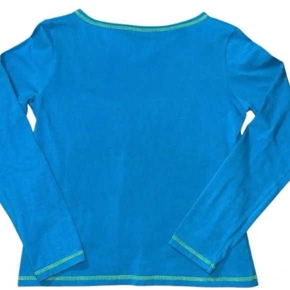 Mamabayou Girls Size Large Aqua Long Sleeve Tunic with patches and embro… - Picture 2 of 4